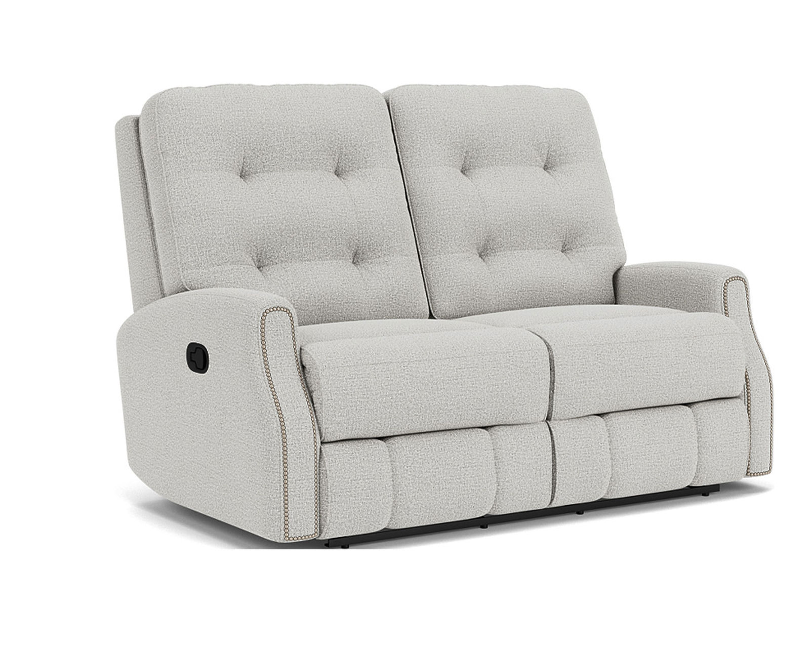 Devon 84" Fabric Reclining Sofa (Colors Available) - Shown with nail head trim