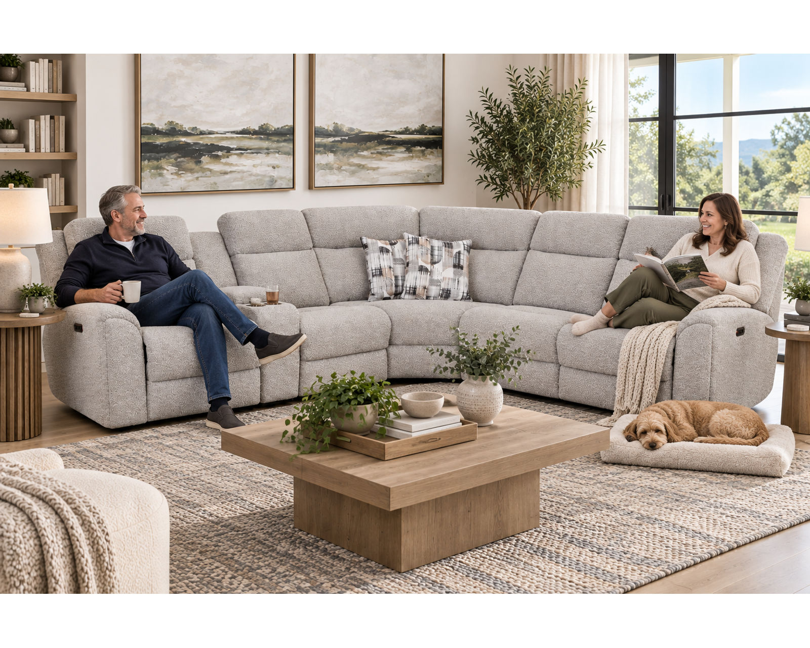 Keegan 694 Three-Piece Reclining Sectional (Three Recliners. Entertainment Built In. Relaxation Taken to the Next Level) Neori Air Massage Available - Franklin Motion — Made to Move. Built to Last.