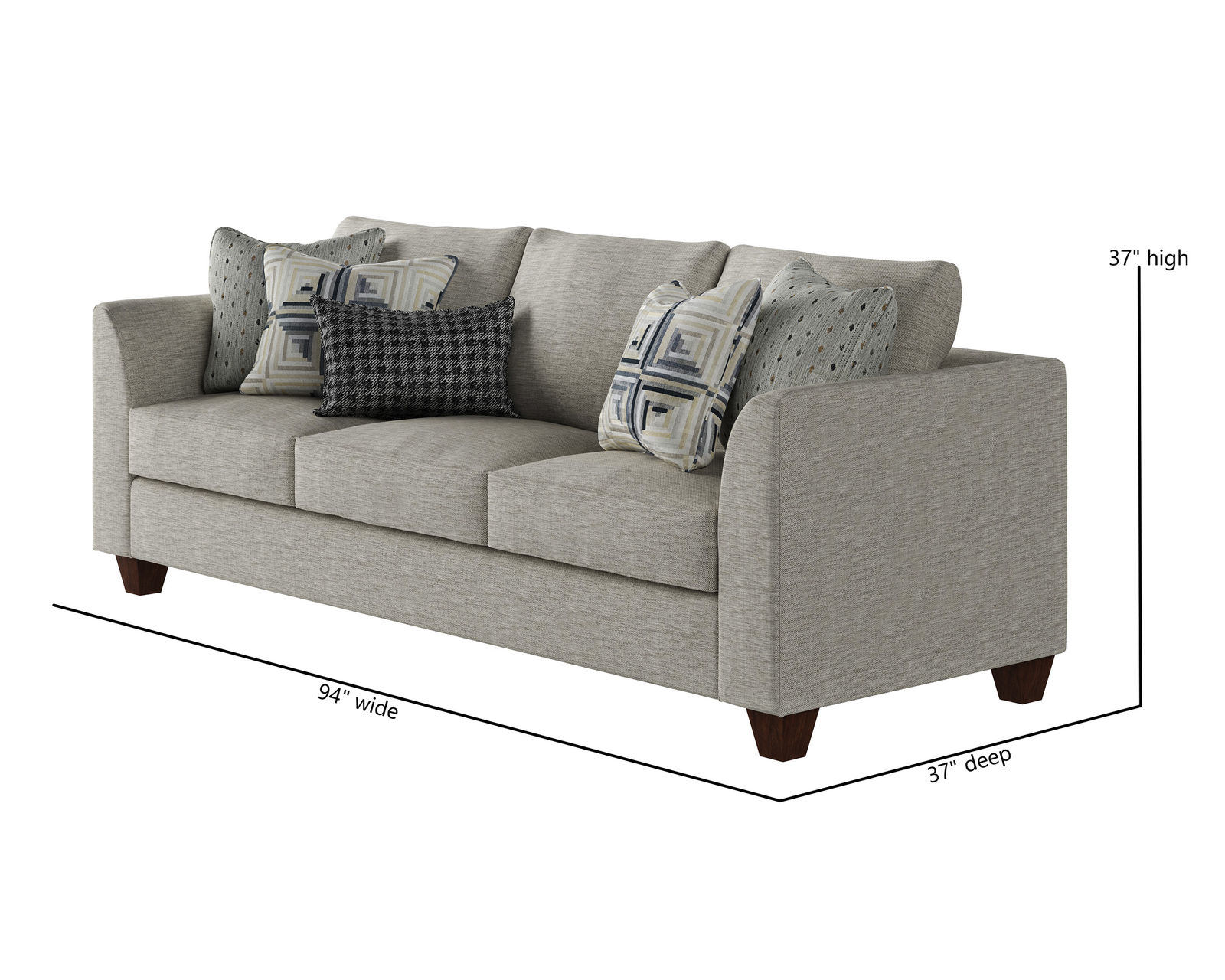 Palm Beach Iron 94" Sofa 28-00KP (includes pillows) - performance fabric - Palm Beach Iron 94" Sofa - 28-00KP