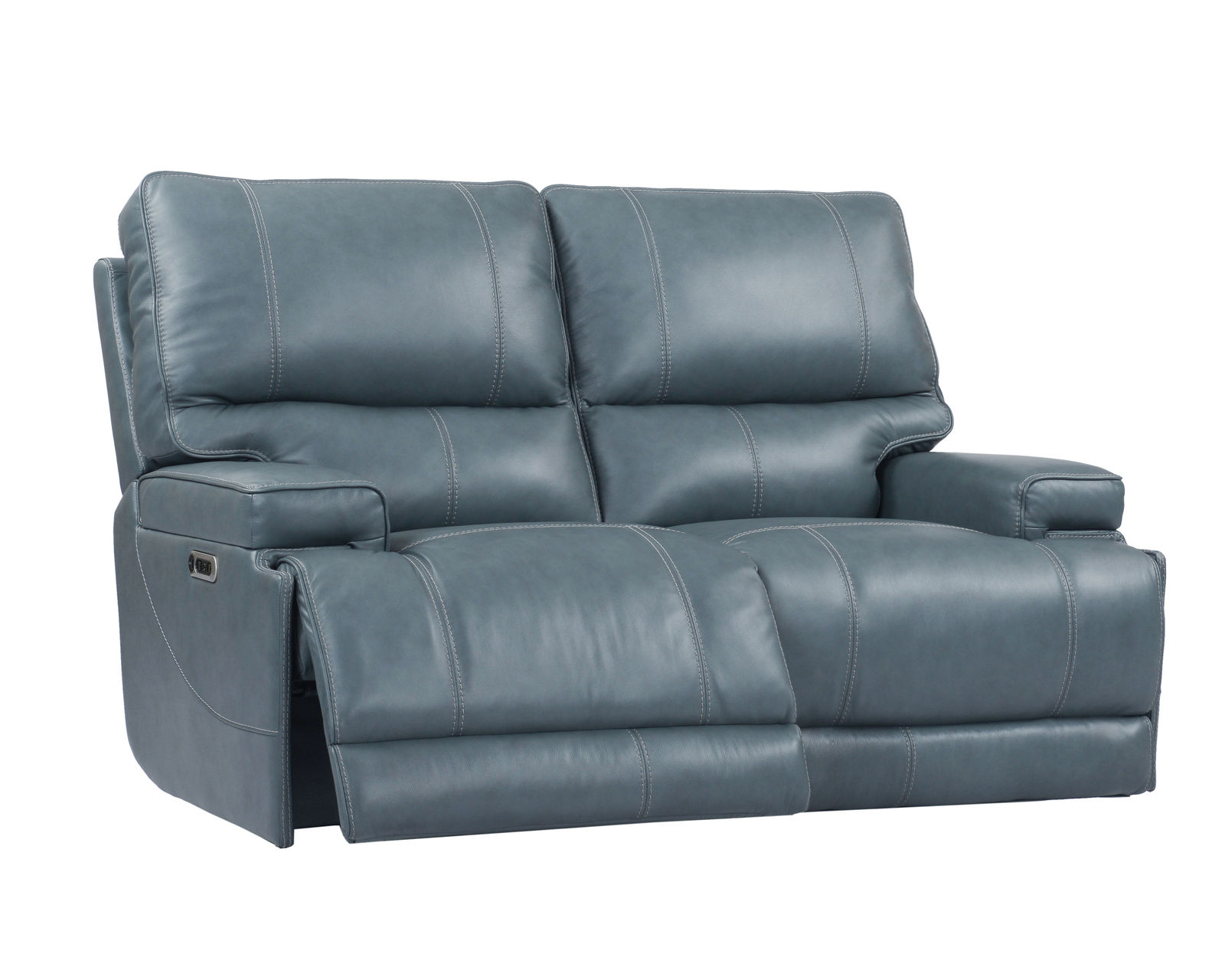 Whitman 89" FreeMotion Cordless Power Reclining Sofa (Battery Operated) Azure (In stock - Fast shipping) - 100% Genuine Top Grain Leather Everywhere Your Body Touches