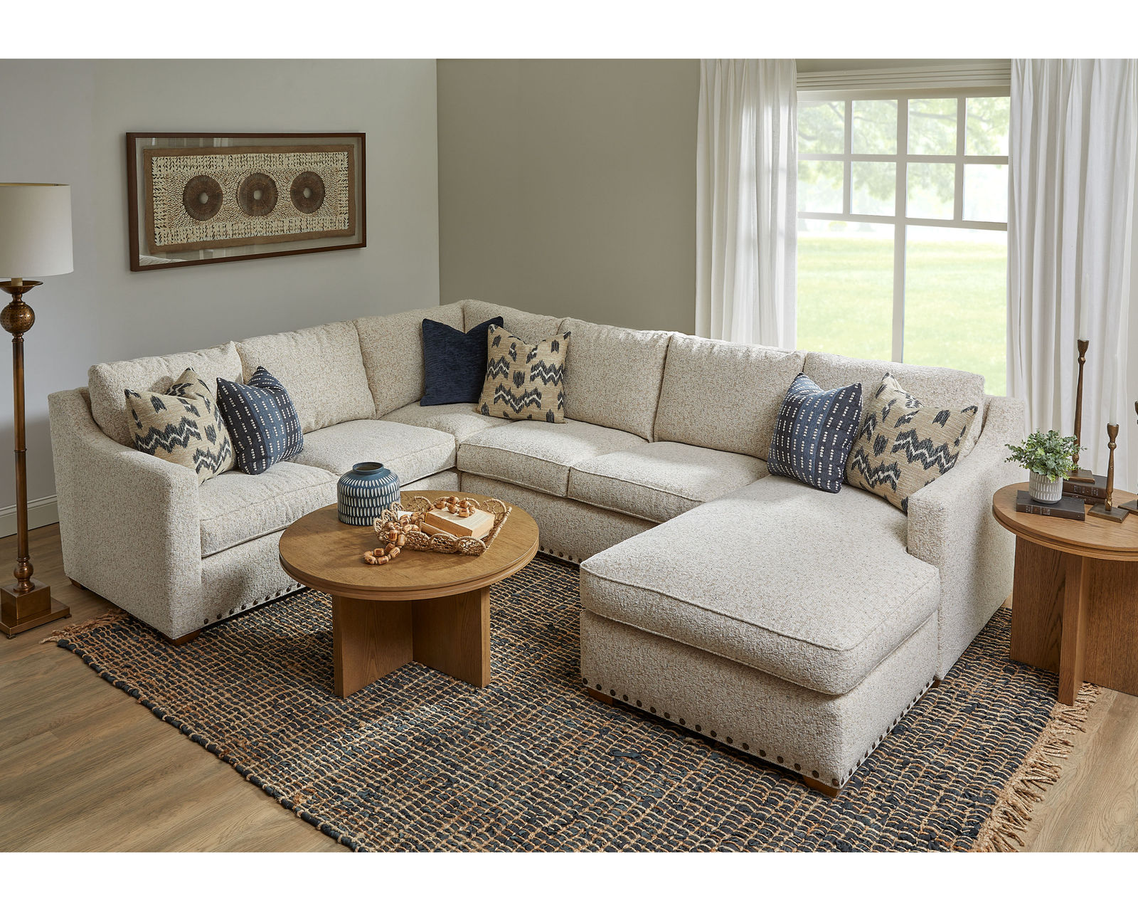 Milo 7050 Stationary Sectional  (+100 fabrics) - Layout F: Four Piece Sectional 97" x 127" x 69"