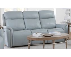 Cascade 83" Power Headrest Power Leather Reclining Sofa Seamist (In stock - Fast Shipping)