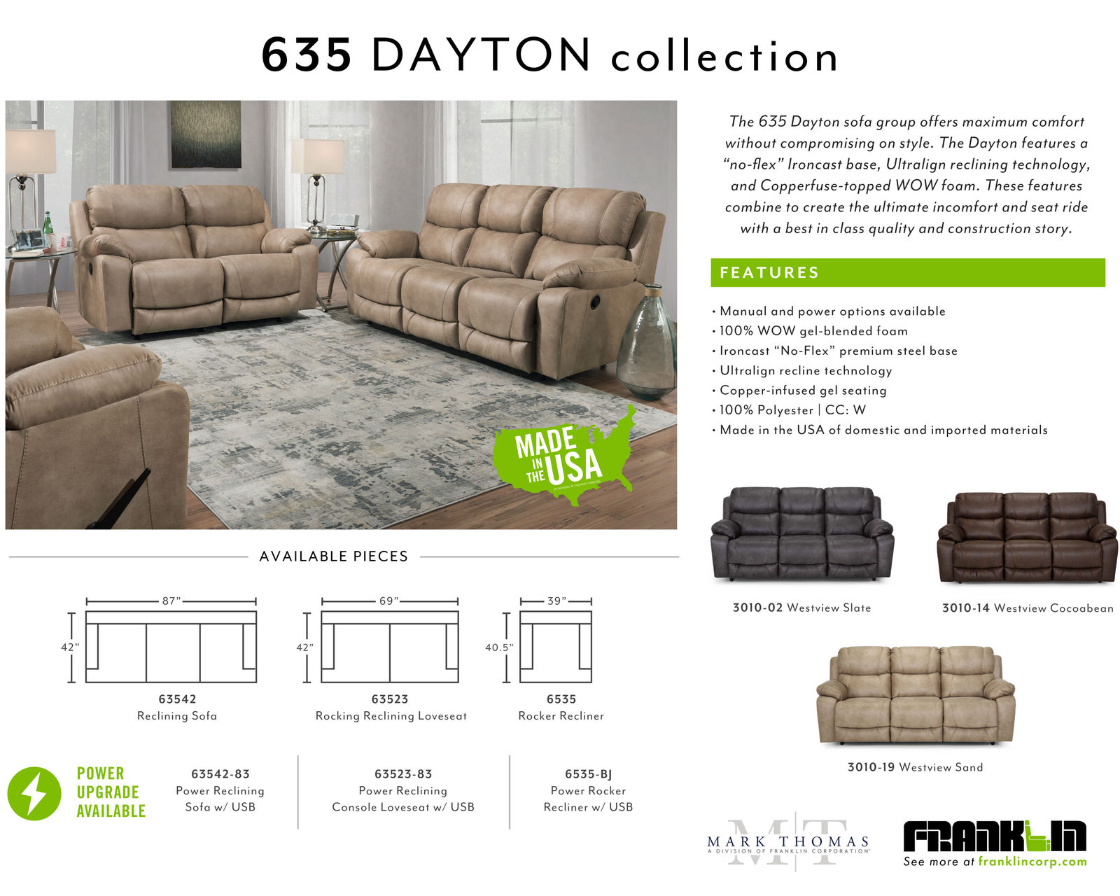 Dayton Rocker Recliner (+2 colors)