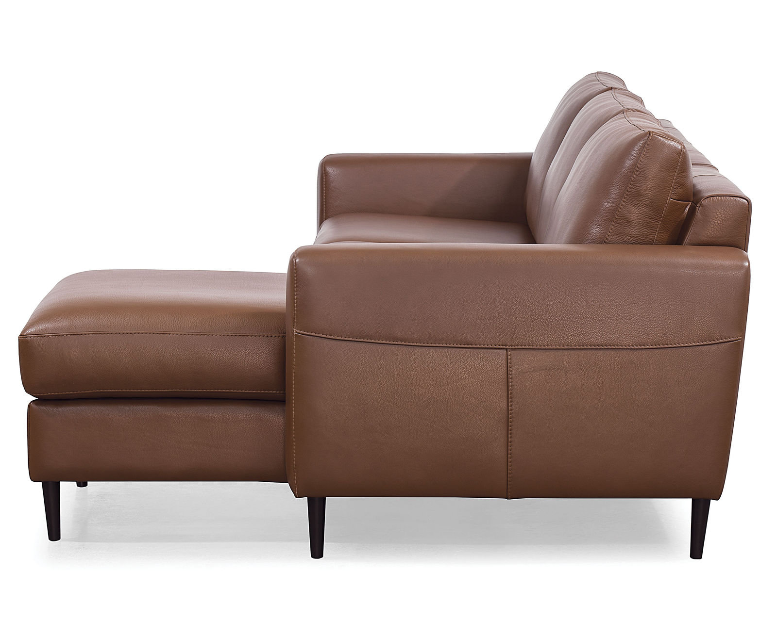 Atticus 77325 Sectional (100+ Leathers) - Choice of chrome metal or expresso wood legs