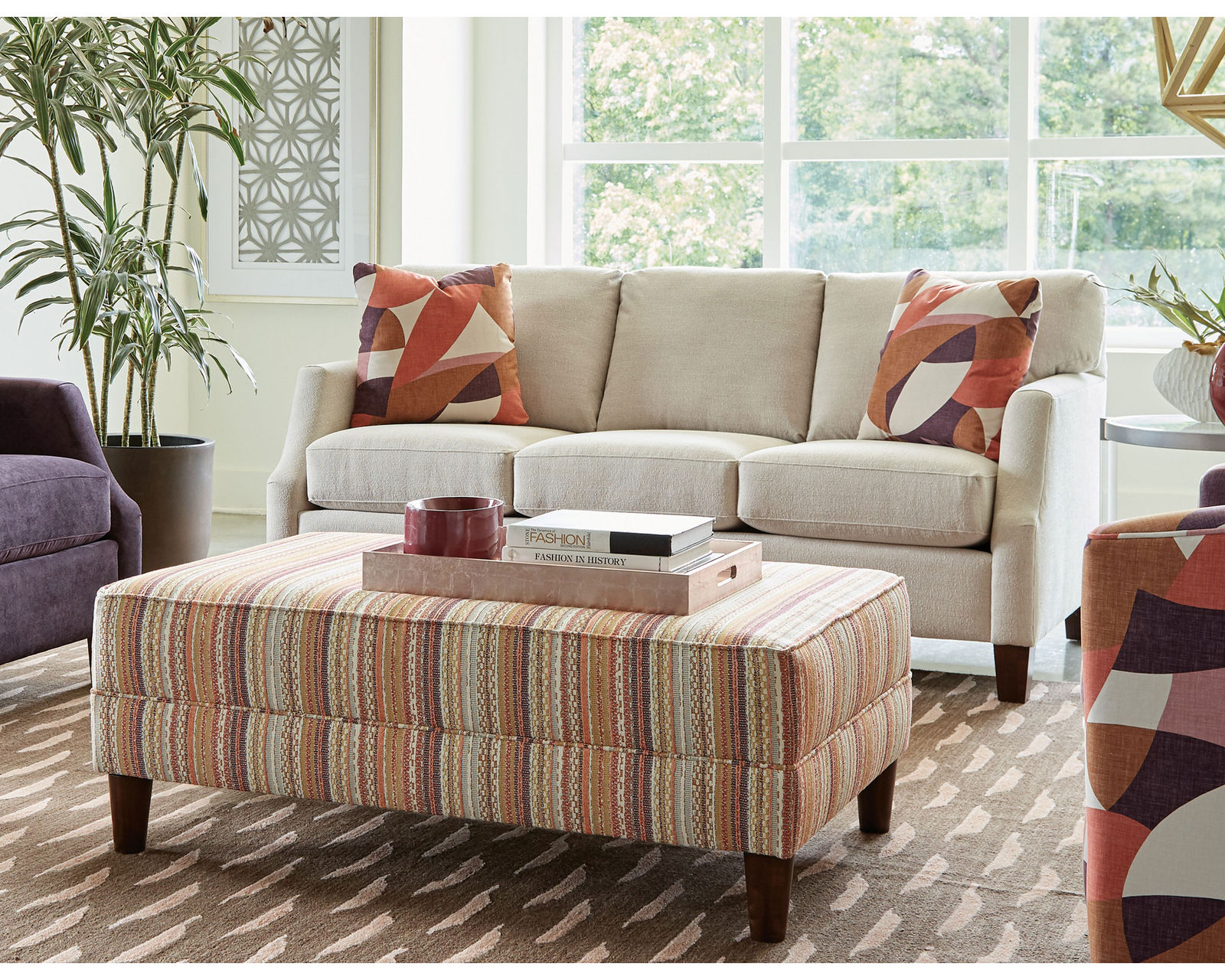 M9-2 Stationary Sofa (100+ Performance fabrics) Make it Yours - Shown with slope arms, knife edge back cushions and tapered legs