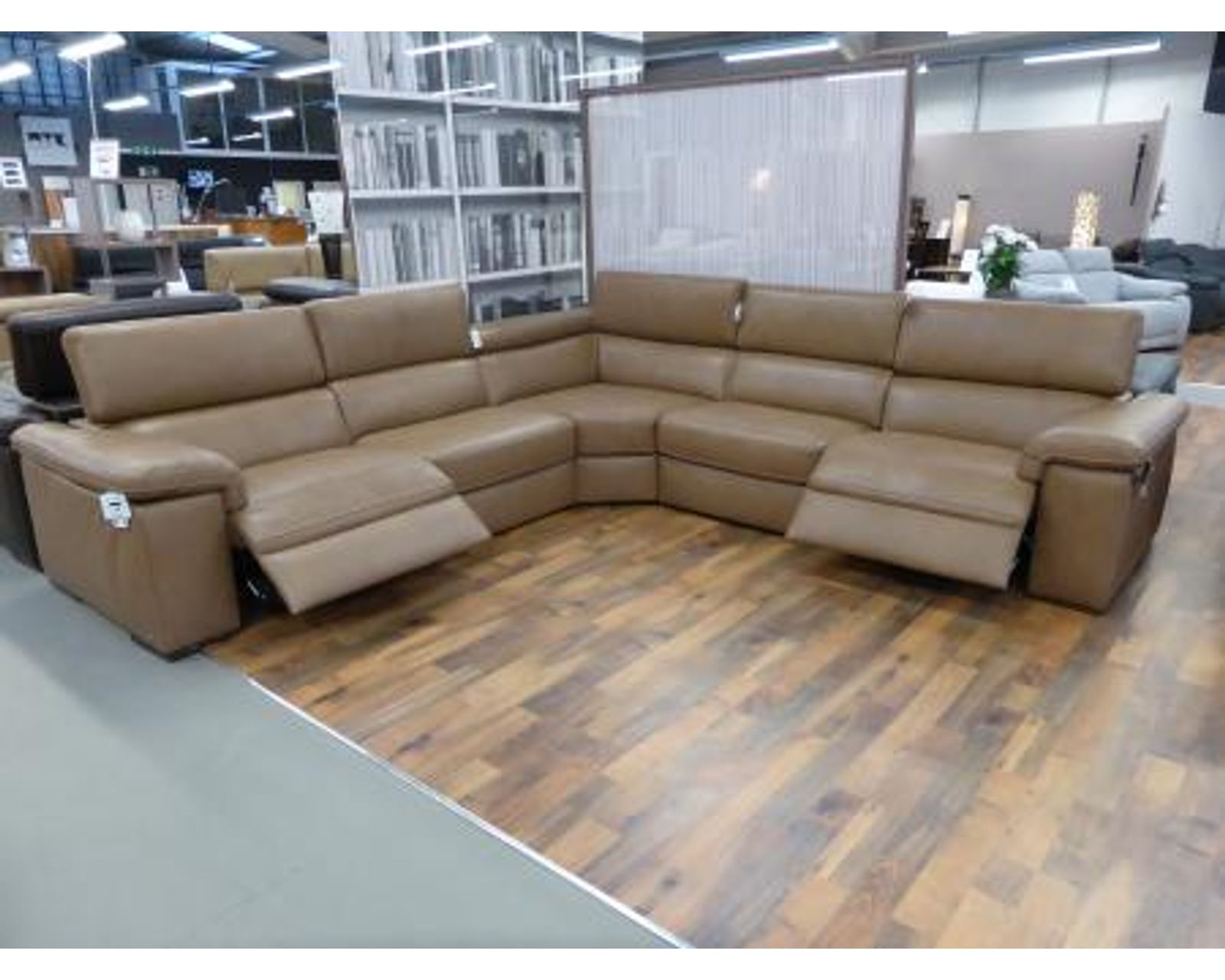 Solare B817 Power Reclining Sectional (+50 leathers) - Layout B: Three Piece Sectional 119" x 64"