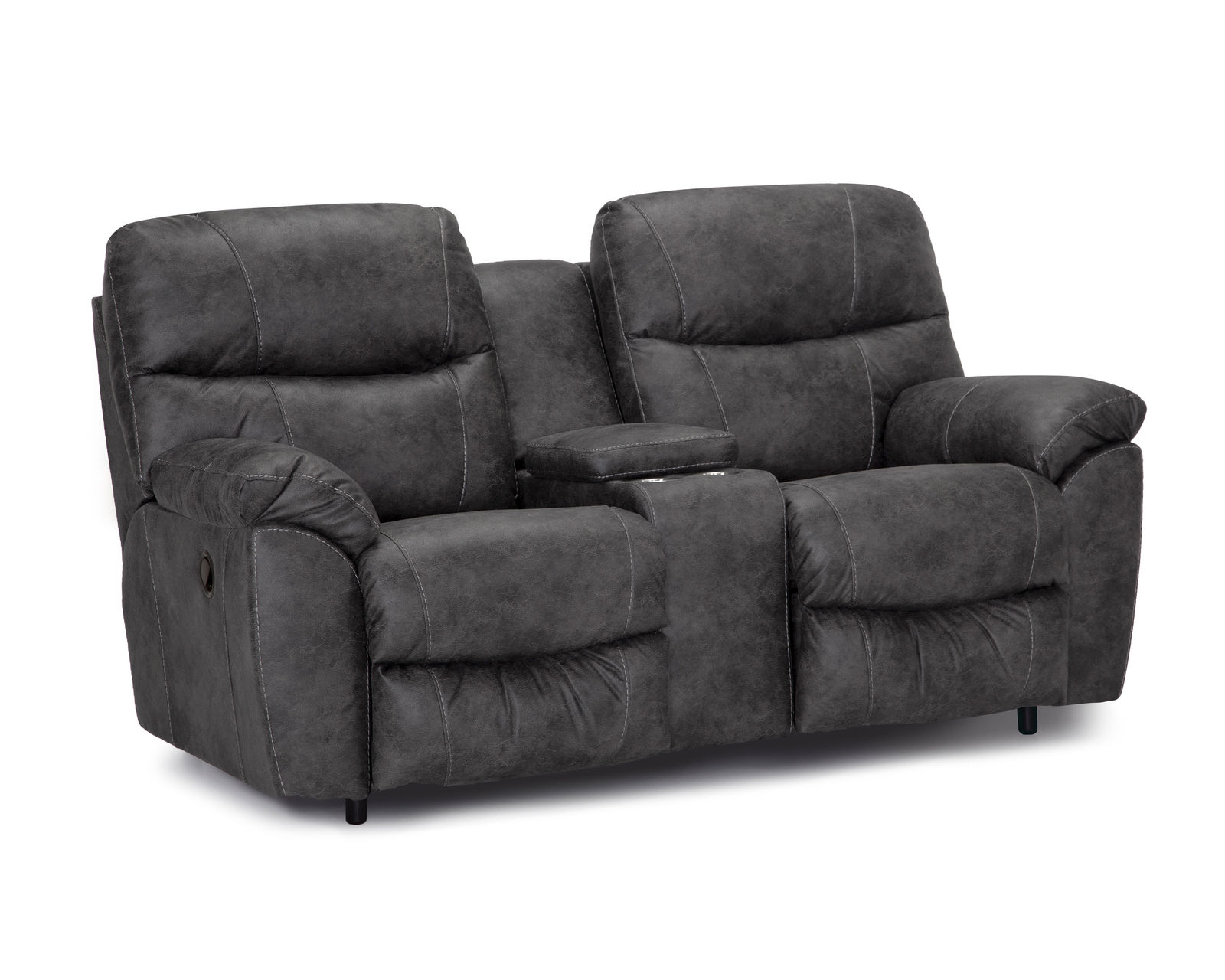 Cabot 707 Reclining Sofa (87") leather like fabric - Take an Extra 25% Off this Reclining Console Loveseat in Color Charcoal