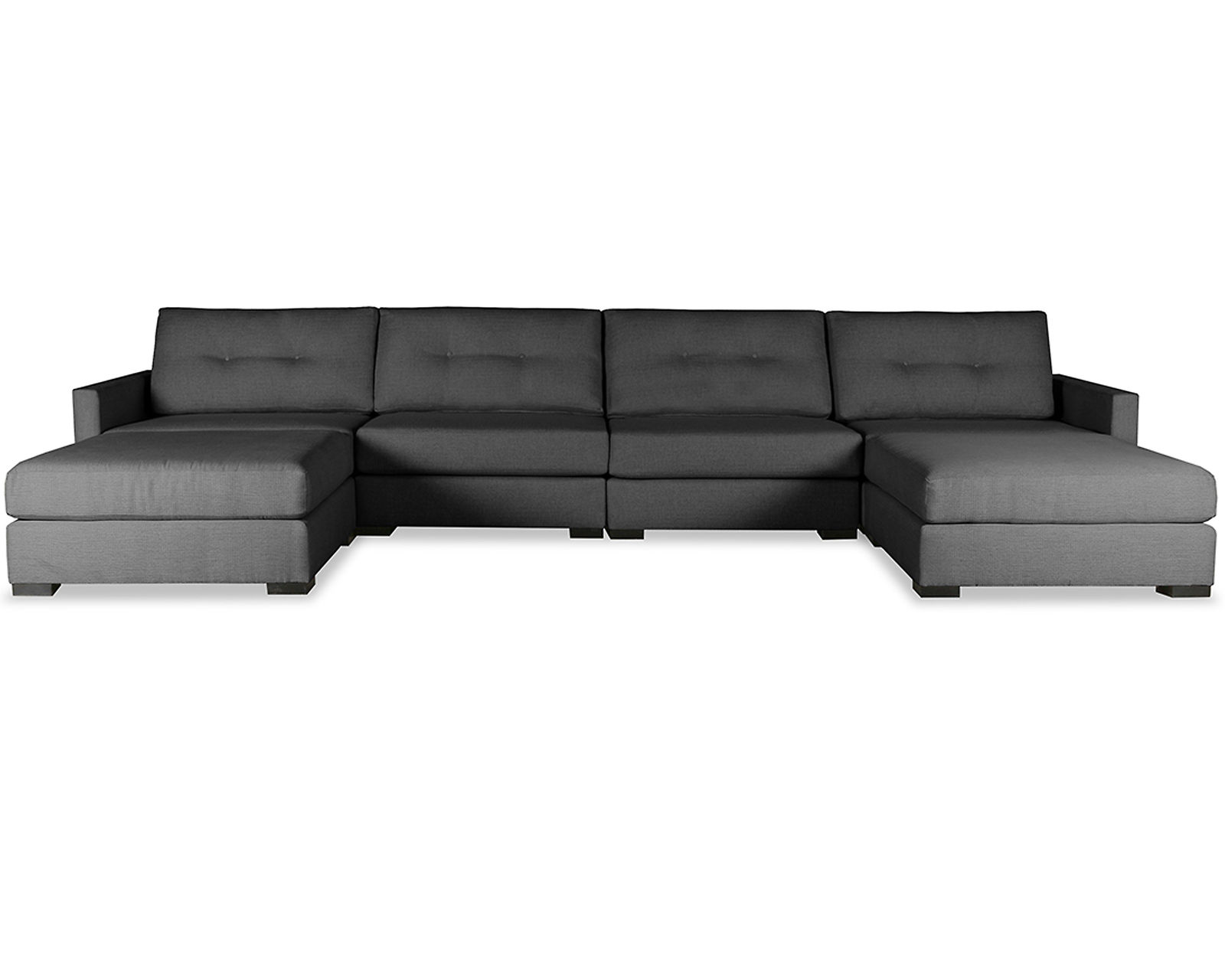 Chester Buttoned 6 Pieces Modular Sectional (Choice of Colors) - Chester Buttoned 6 Pieces Modular Sectional in Charcoal