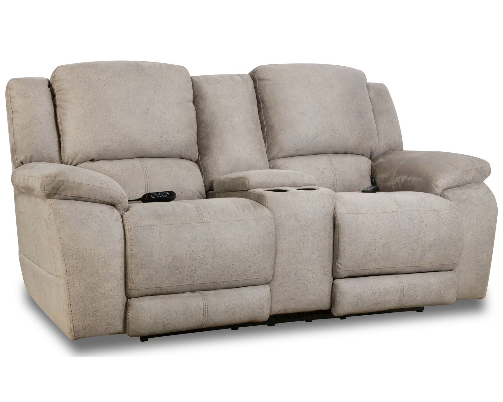 Harley 84" Triple Power Reclining Console Loveseat Nickel (In stock) 
