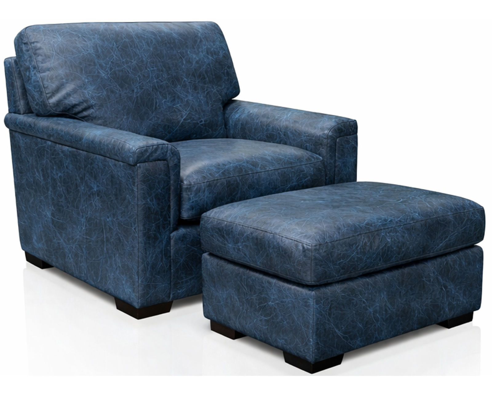Drew 92" Leather Sofa - 6500 (29 Top-Grain Leather Choices) - Drew Leather Chair and Ottoman
