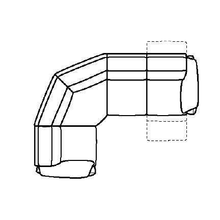 Layout B: Four Piece Sectional 109" x 91" (1 recliner)