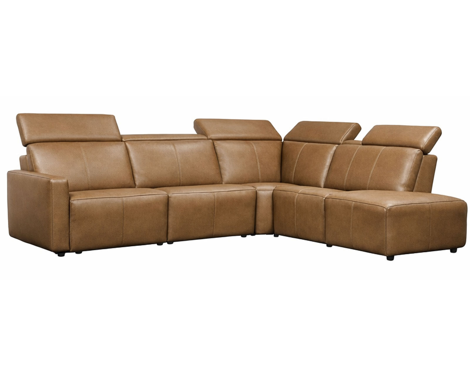 Patty 3002 Power Headrest Power Reclining Sectional (standard and wide width seating) +140 leathers - Layout N: Five Piece Wide Sectional 110" x 100" (2 recliners)