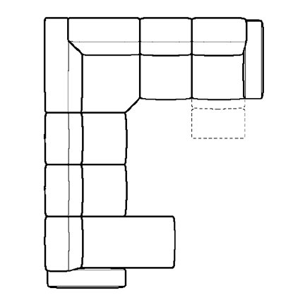 Layout H: Six Piece Reclining Sectional 143" x 116" (2 recliners)