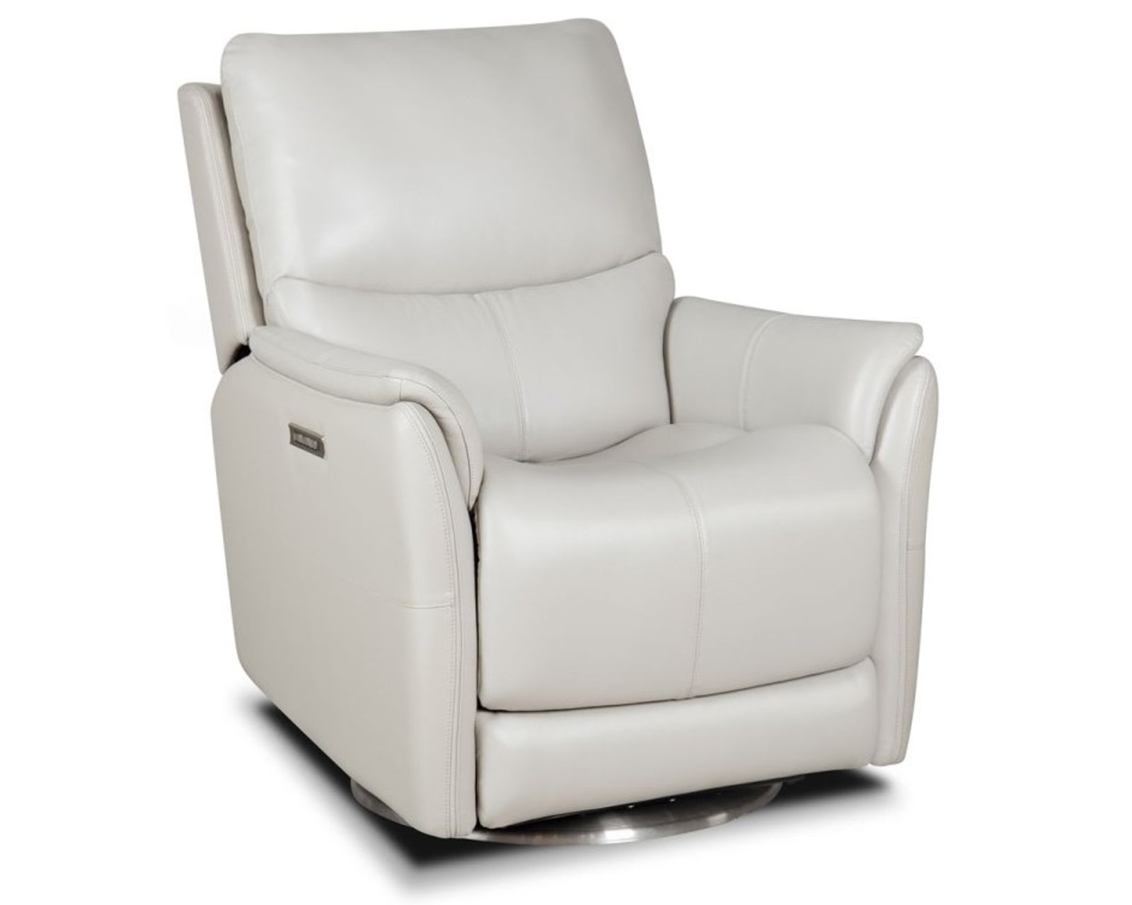Salem Swivel Recliner w/Power Recline, Power Head Rest & Power Lumbar (Lay Flat) - Steel (In stock)