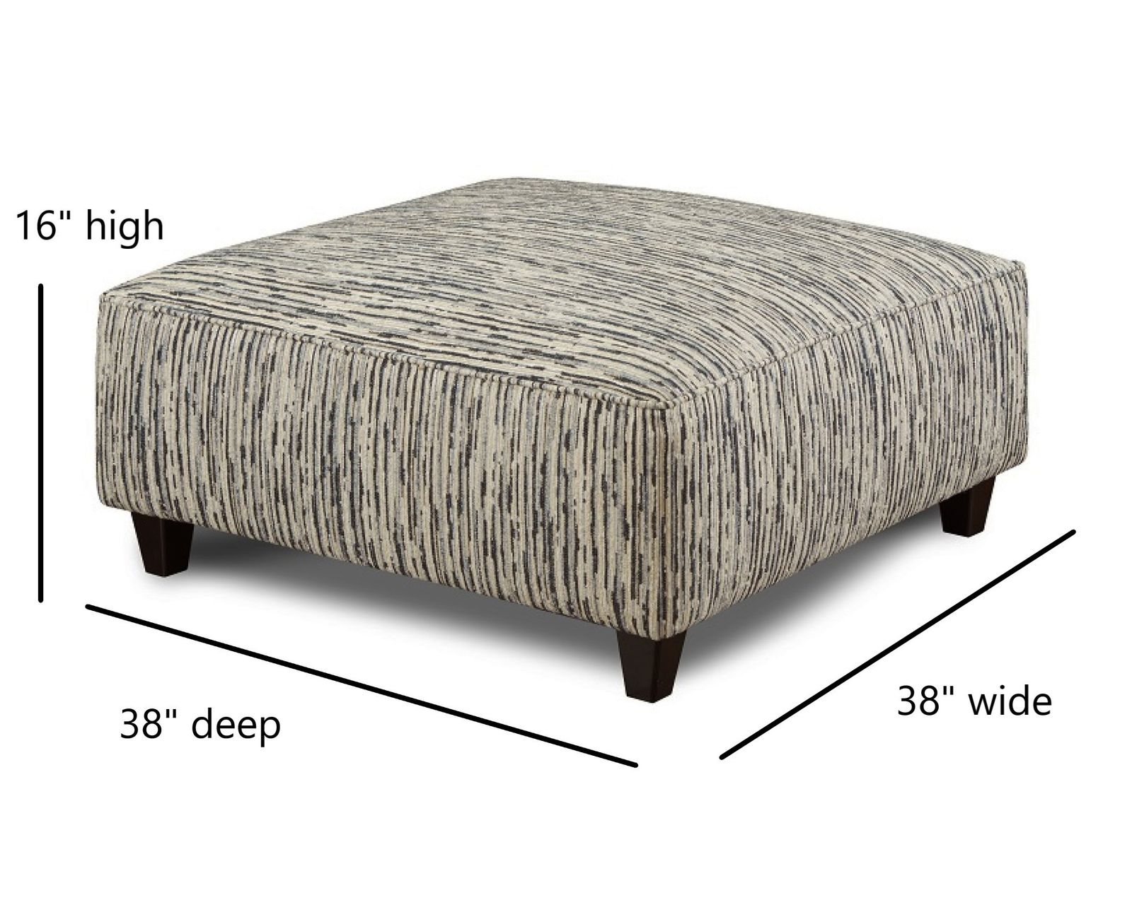 Handwoven Linen Three Piece Sectional (includes pillows) 122" x 122" - Local Color Steel 38" Square Cocktail Ottoman 