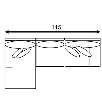 Layout B: Two Piece Sectional 115" wide