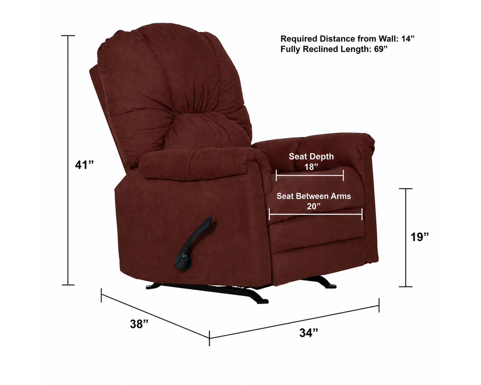 Winner Rocker Recliner A Winning Combination of Plush Comfort, Rocking Relaxation & Exceptional Value (4 Colors) - Sit Back. Stretch Out. Stay Awhile.
