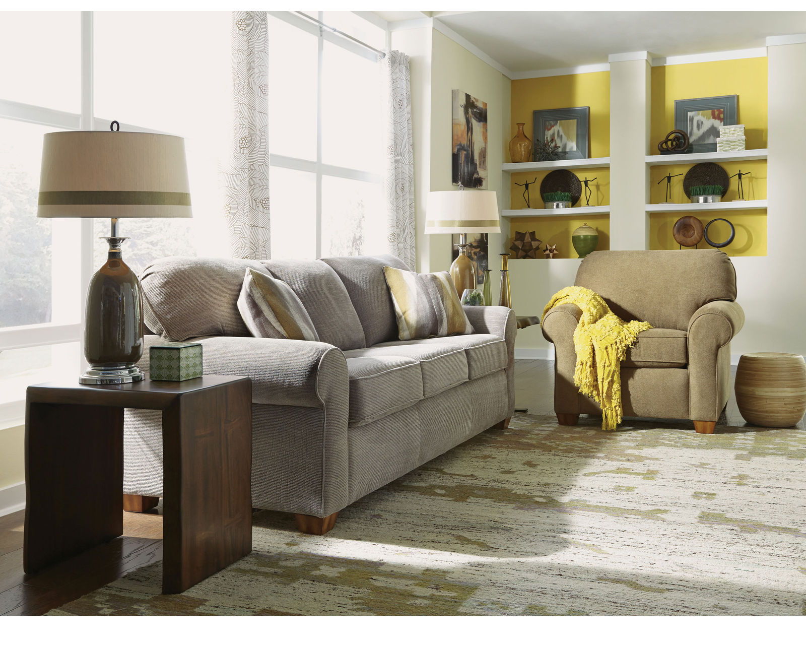 Thornton 5535 Sofa (100+ fabrics) 77" or 87" - High resiliency foam core seating cushions 2lb to 2.5 lb (Industry standard 1.8)