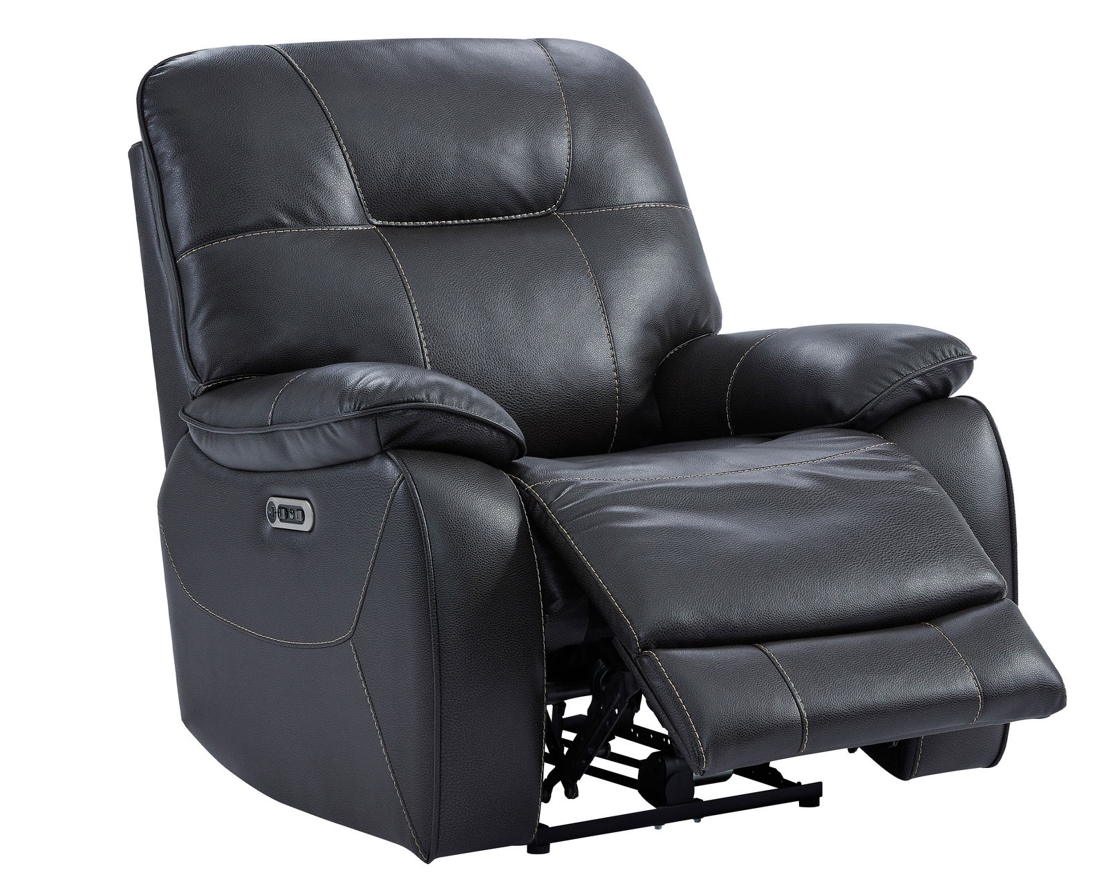 Axel Power Headrest Power Reclining Sectional in Ozone (In stock) - Axel Power Headrest Power Recliner in Ozone (Leather like fabric)