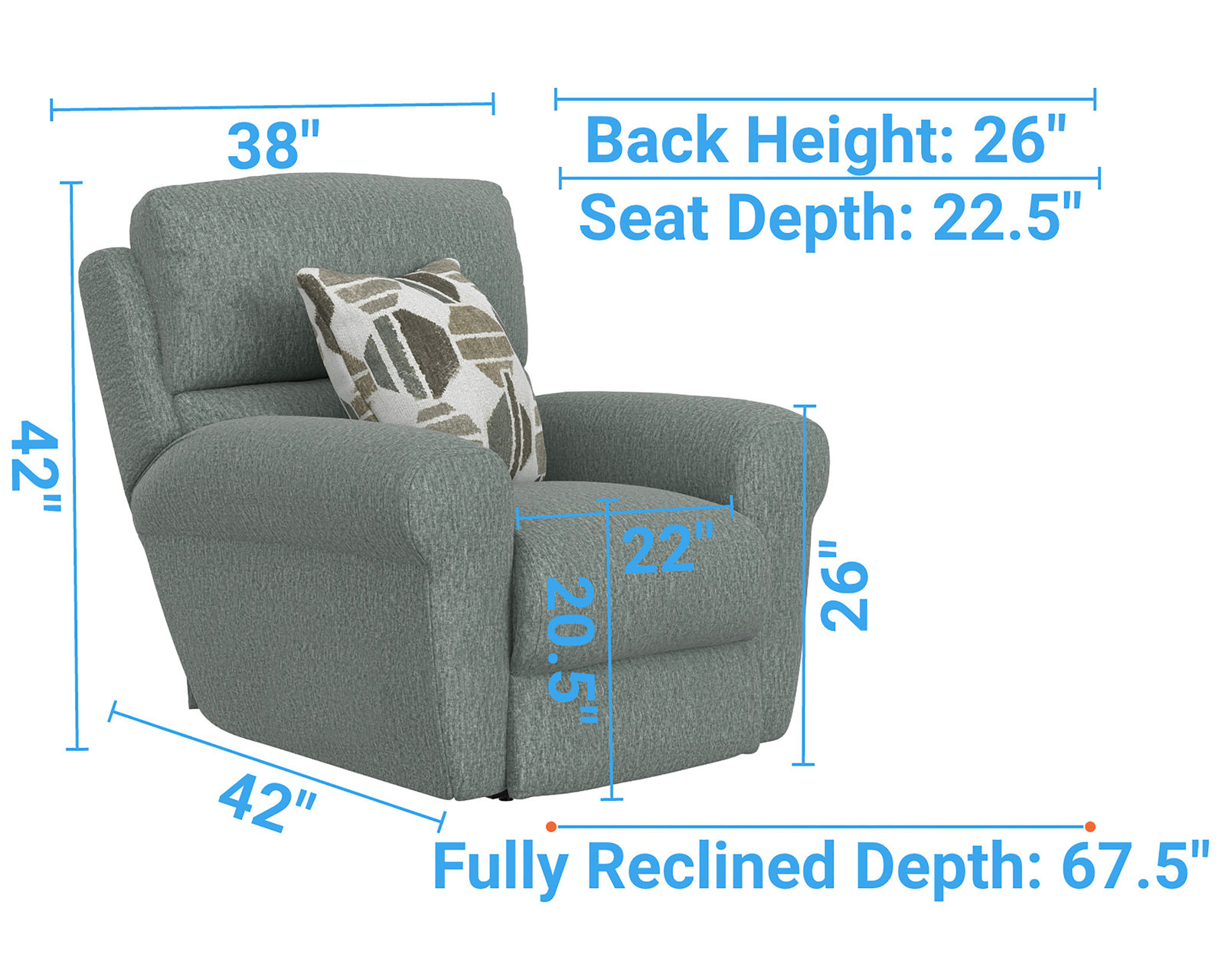 Kellen 113 Woodlands Reclining Sofa - 86"(+2 colors) includes pillows - Kellen Lay Flat Glider Recliner