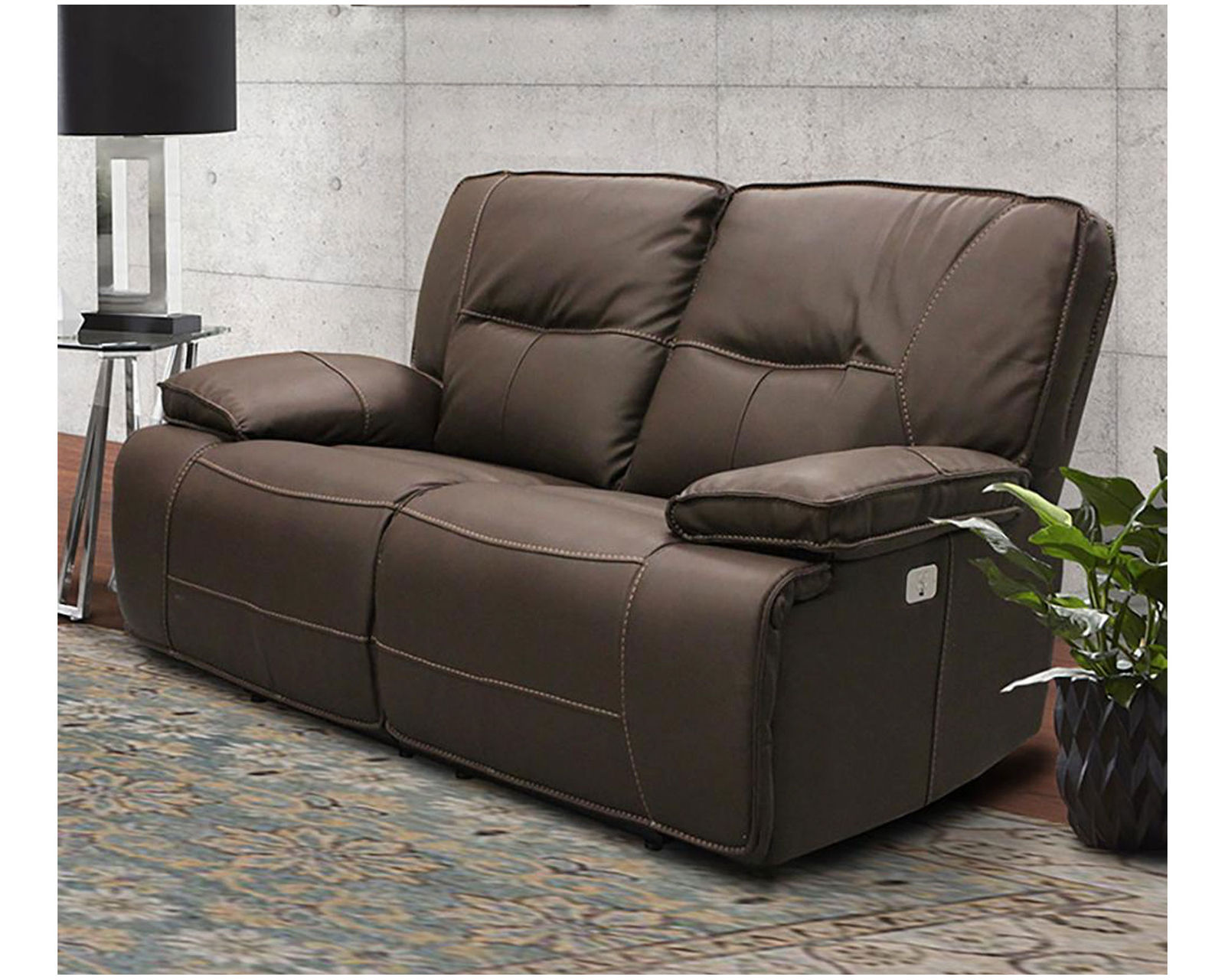 Spartacus 87" Power Headrest Power Reclining Sofa Chocolate (In stock - Fast shipping) - Spartacus Chocolate Power Headrest Power Reclining Loveseat