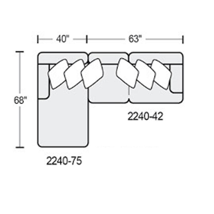 Layout A: Two Piece Sectional 68" x 103