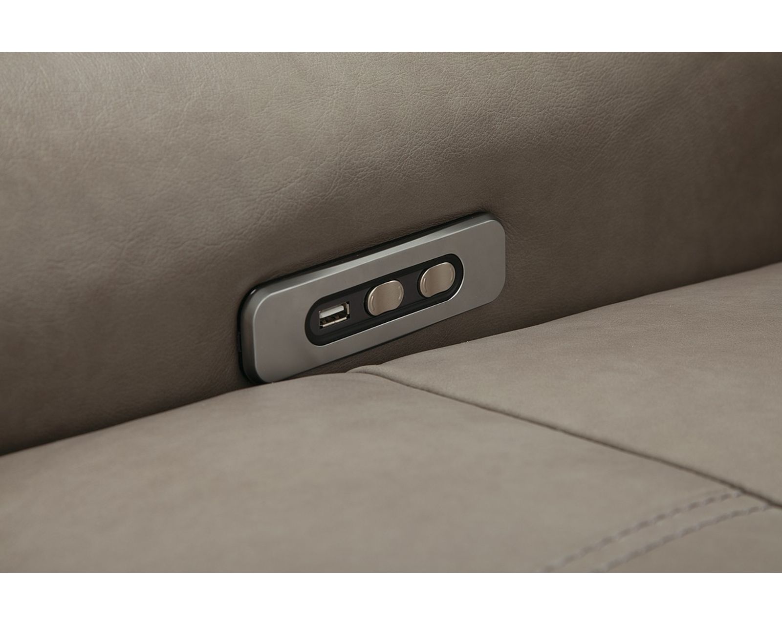 Keoni 44000 Power Headrest Power Reclining Sectional (+50 fabrics) - Reclining buttons allow independent control over the power headrest and power recline.  Includes USB Charging Port
