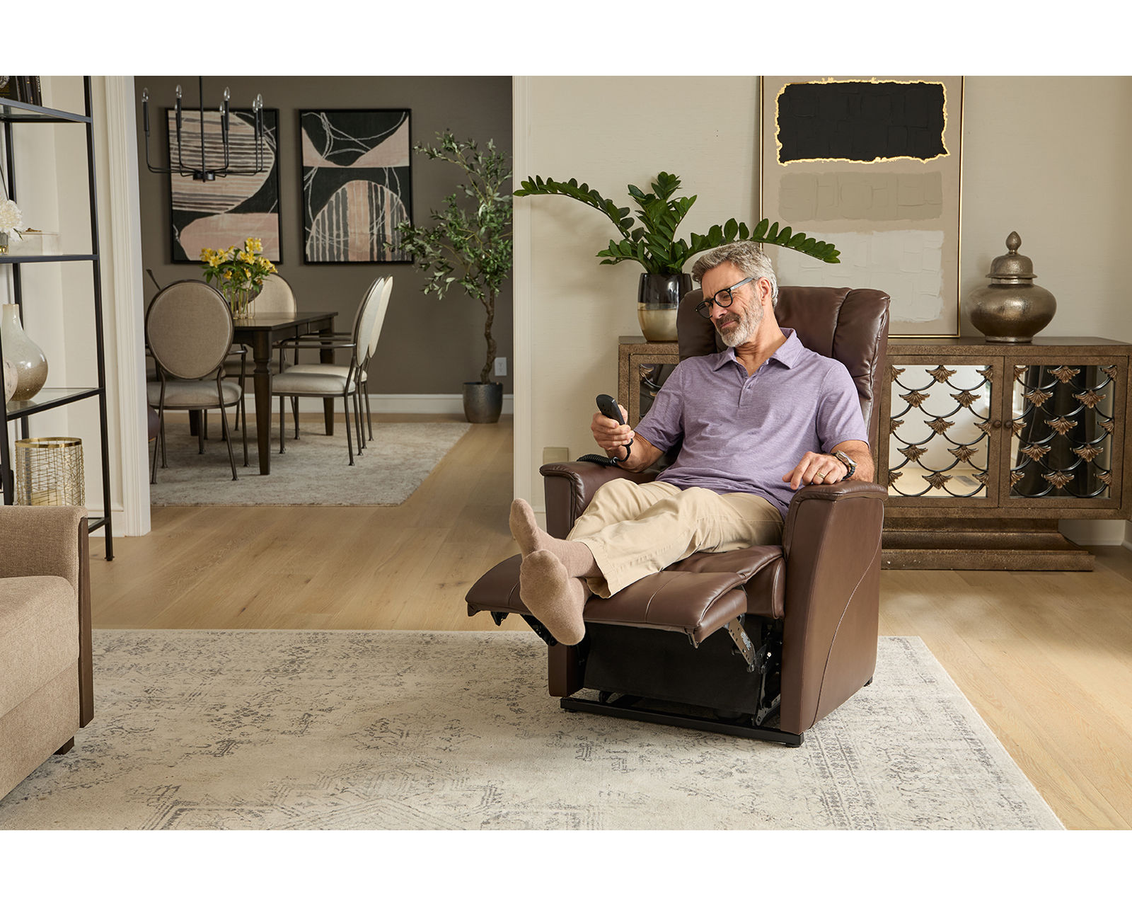 Memphis Power Lift Reclining Chair Mocha (2 sizes) In stock - Fast shipping