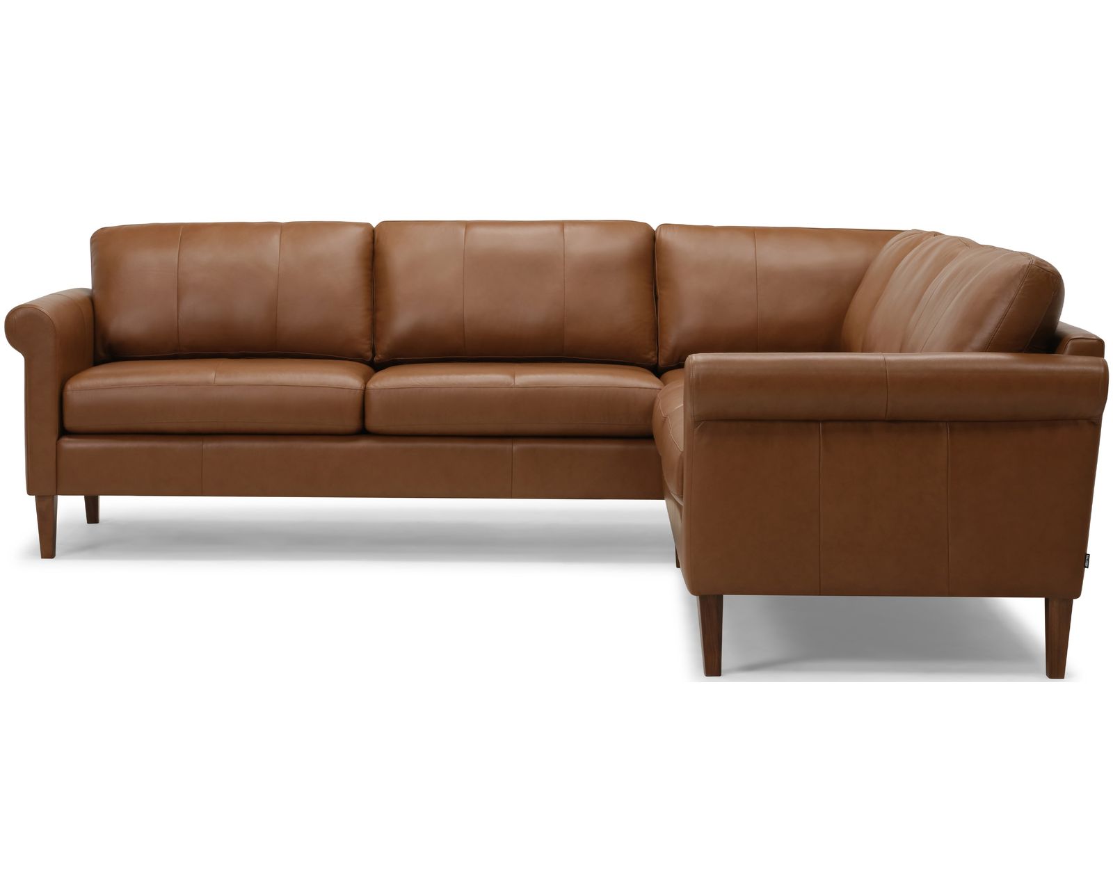 Soren 77170 Rolled Arm Sectional (+100 leathers) - Layout A: Two Piece Sectional 105" x 104" 