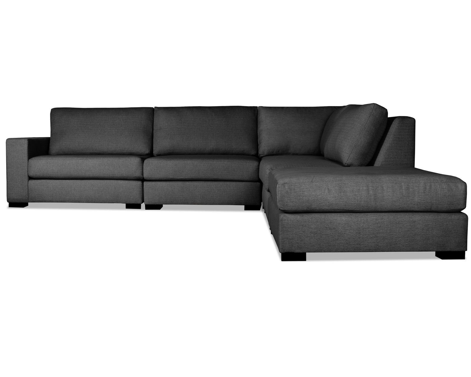 Veranda 5 Pieces Modular Sectional B (Choice of Colors - Veranda 5 Pieces Modular Sectional in Charcoal