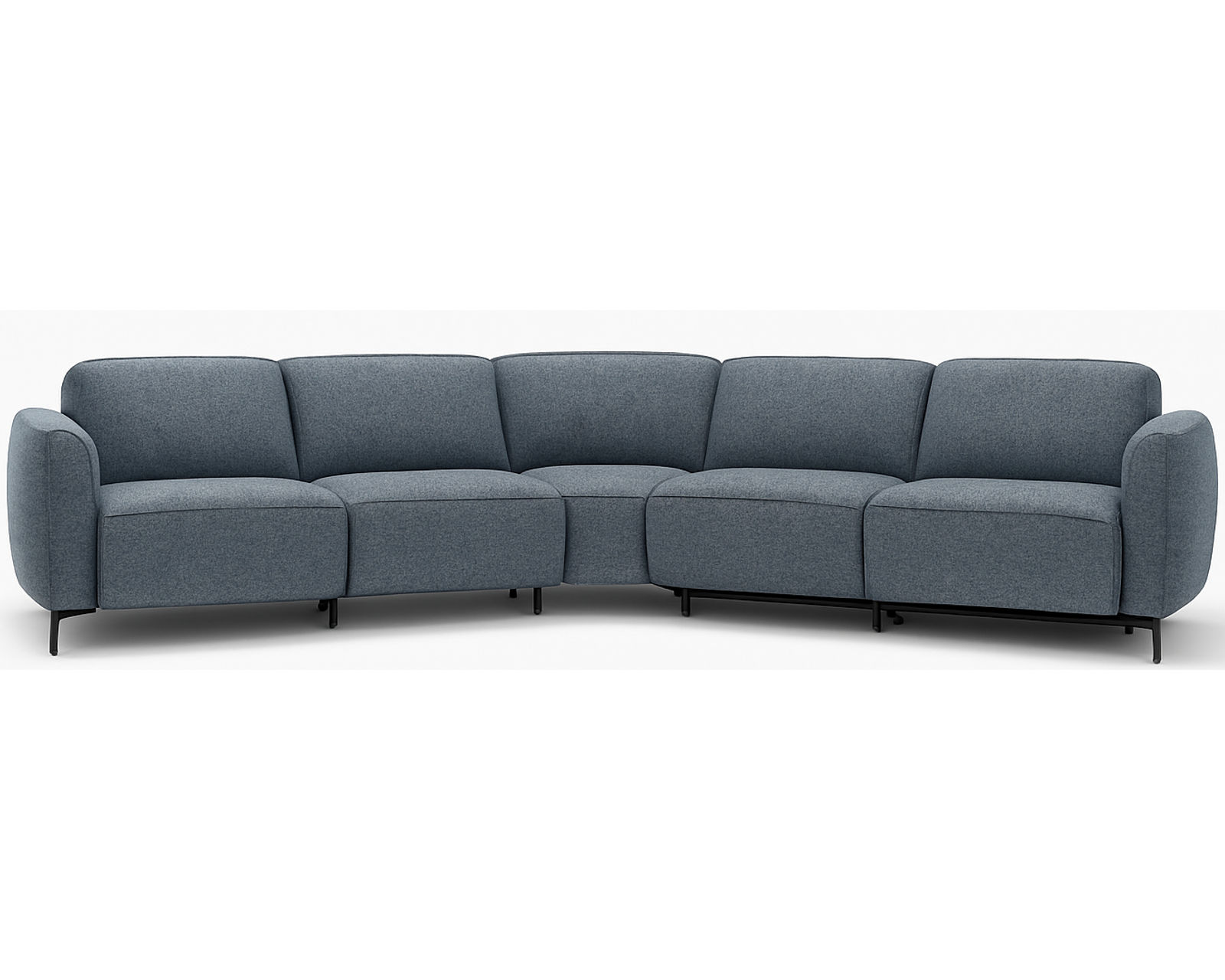 Zenith C320 Power Reclining Sectional (+45 fabrics) - Layout H: Five Piece Reclining Sectional 163" wide (two recliners)	