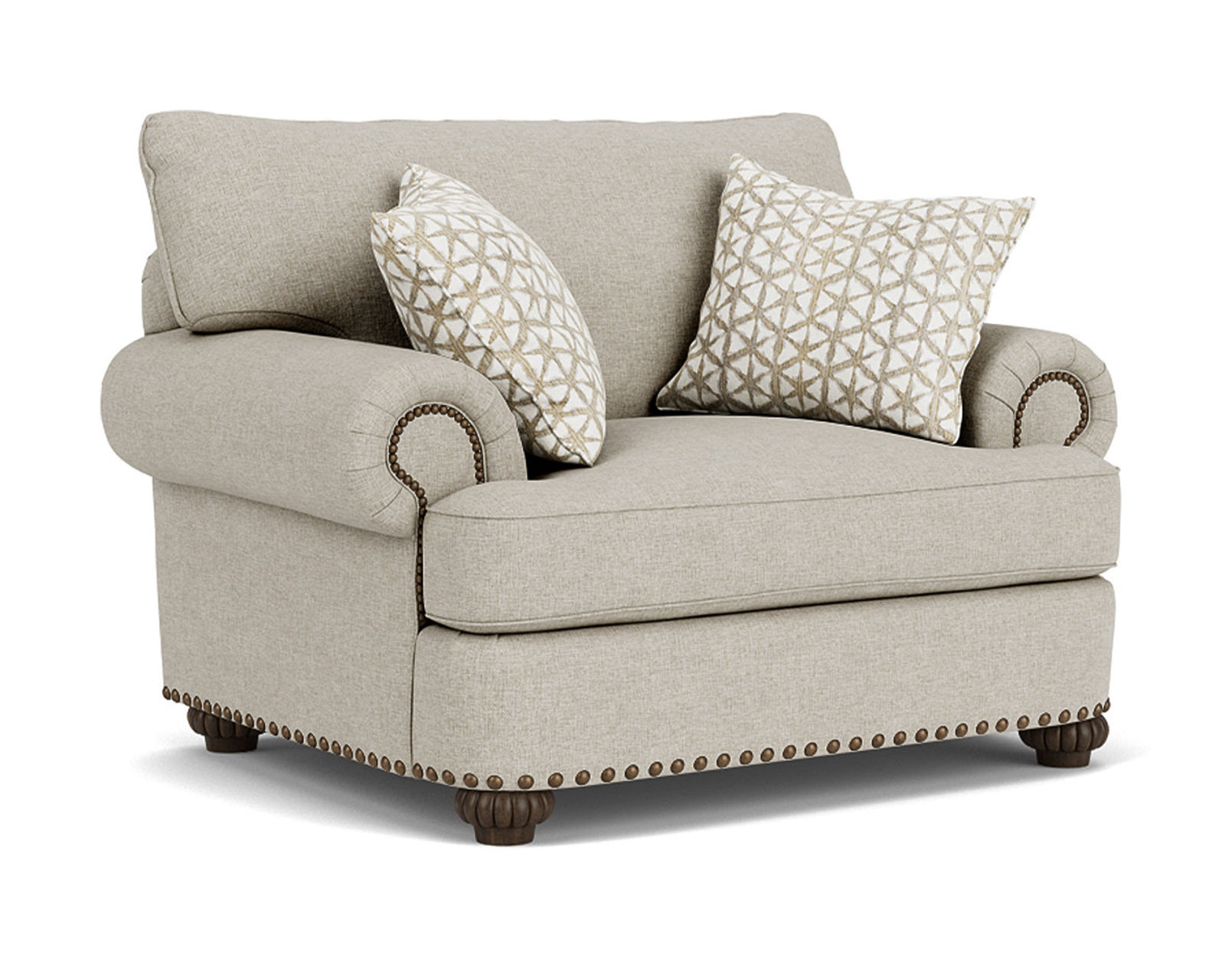 Patterson 7321 Sofa (+100 fabrics) 96" - Patterson Chair with Nailhead Trim Available
