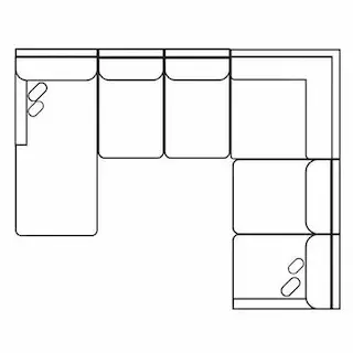 Layout H: Five Piece Reclining Sectional 64" x 140" x 109"
