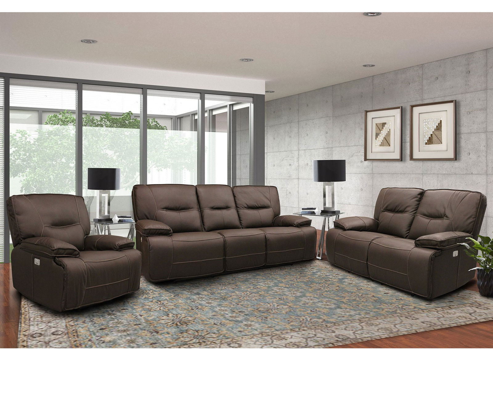Spartacus 87" Power Headrest Power Reclining Sofa Chocolate (In stock - Fast shipping) - Spartacus Chocolate Power Headrest Power Reclining Sofa