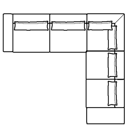 Layout E: Seven Piece Sectional 122" x 111"