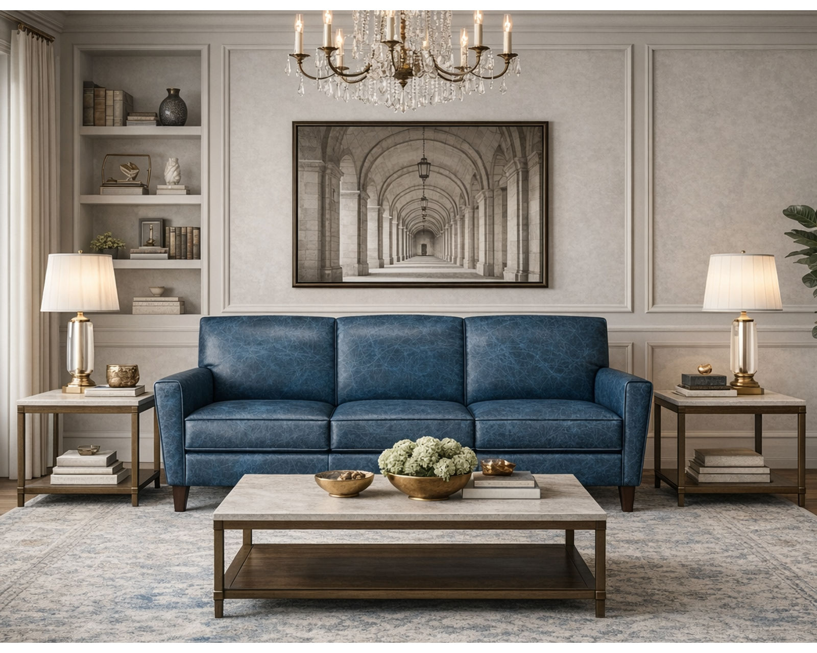 Collegedale 79" Leather Sofa (29 Top-Grain Leather Choices) - 29 Top-Grain Leather Choices