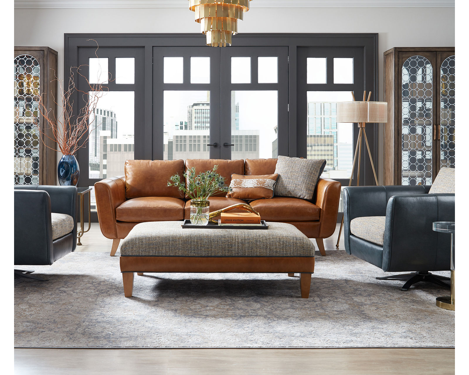 Bradington Young Alora 745 Sofa (12 leathers) 8-Way Hand Tie - Alora Stationary Sofa 8-Way Hand Tie