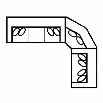 Layout D: Three Piece Sectional  145" x 114"