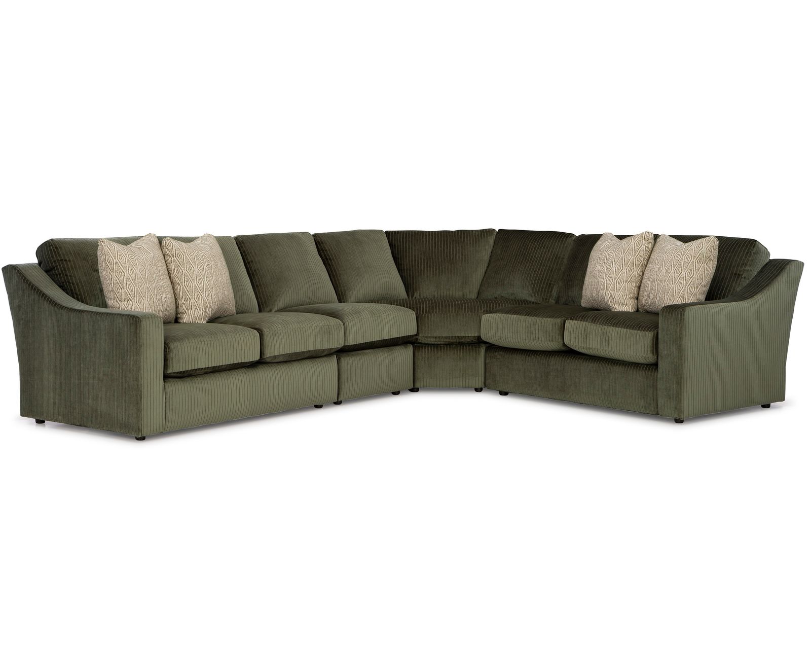 🎣 Caverra Stationary Sectional (+65 fabrics) - Layout D: Four Piece Sectional 129" x 105"