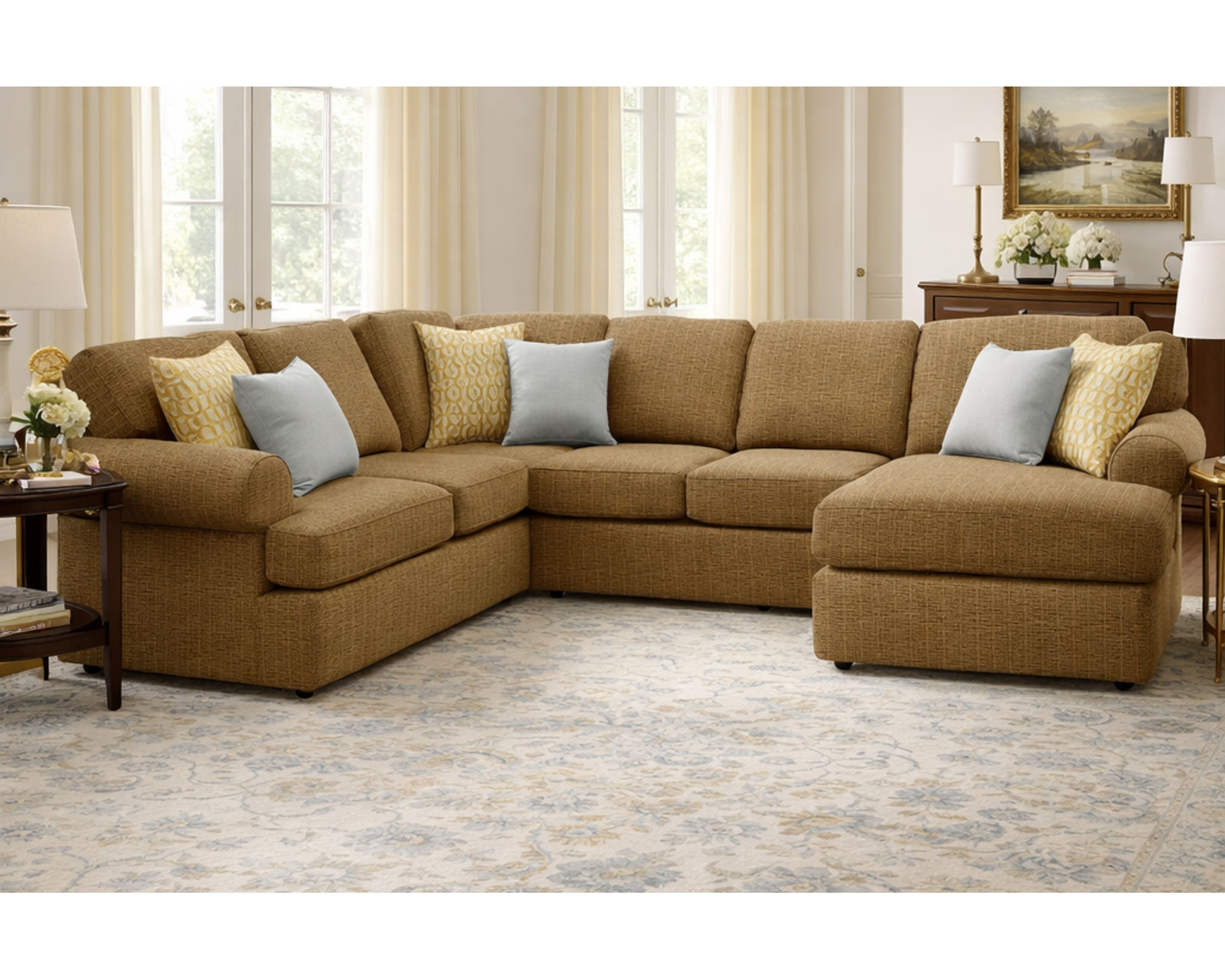 Darcy Stationary Sectional  (+101 Standard and Performance Fabrics) - 100 Standard and Performance Fabrics