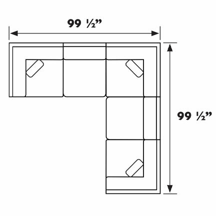 Layout F: Five Piece Sectional 99.5" x 99.5"