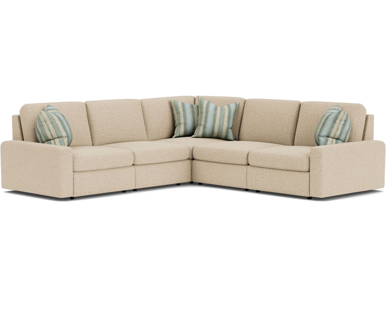 Sky 5511 Sectional (hypoallergenic down-like cushion) +100 fabrics - Layout G: Five Piece Sectional 107" x 107"