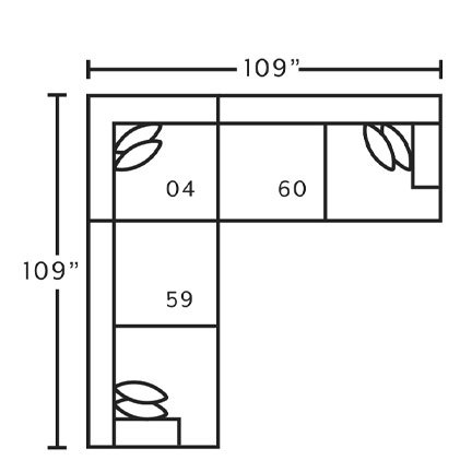 Layout A: Three Piece Sectional 109" x 109"