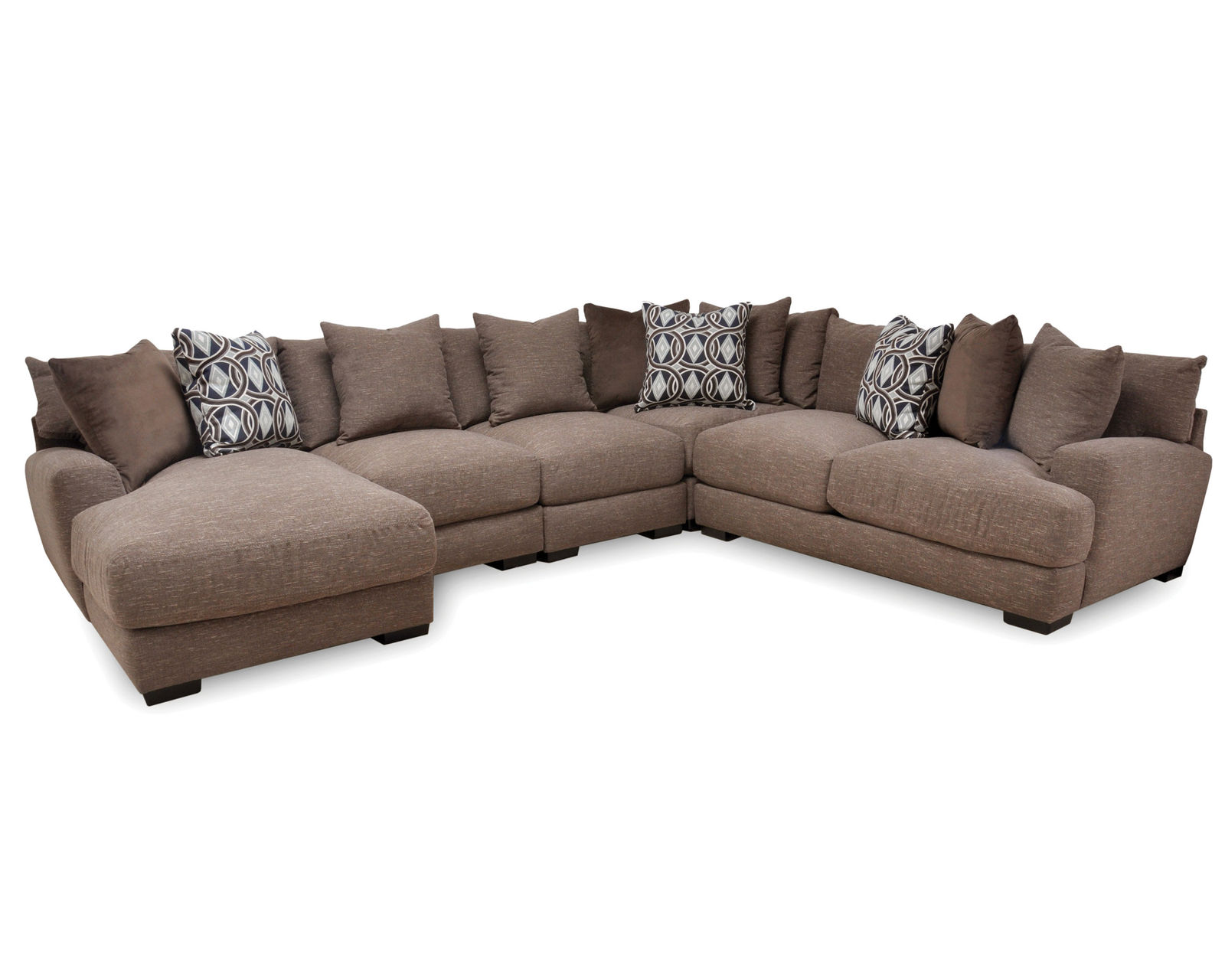 Cadet 808 Chaise Stationary Sectional (Pillows Included) - Sectional Layout H: Chaise Available Left or Right Side