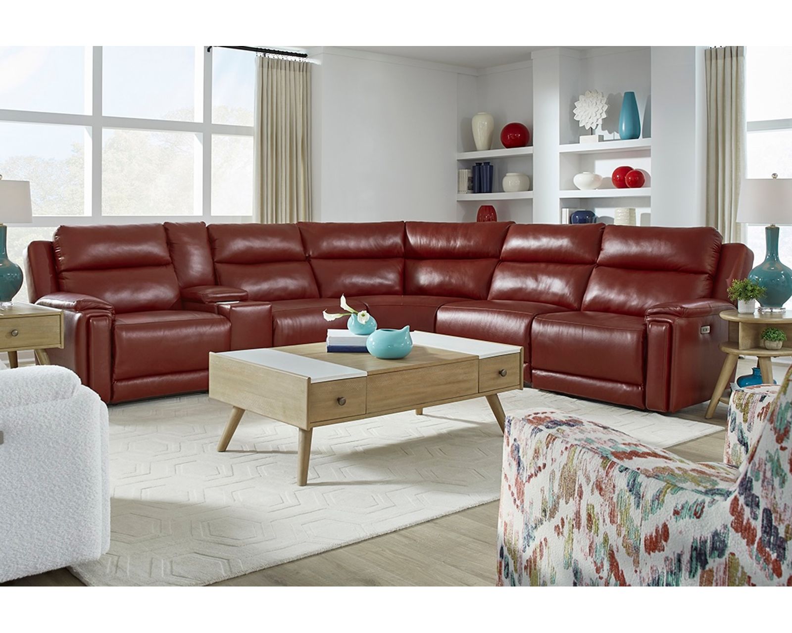 Country Club 238 Zero Gravity Power Reclining Sectional (+140 colors) - Layout C: Six Piece Reclining Sectional 123" x 136" (two recliners) 