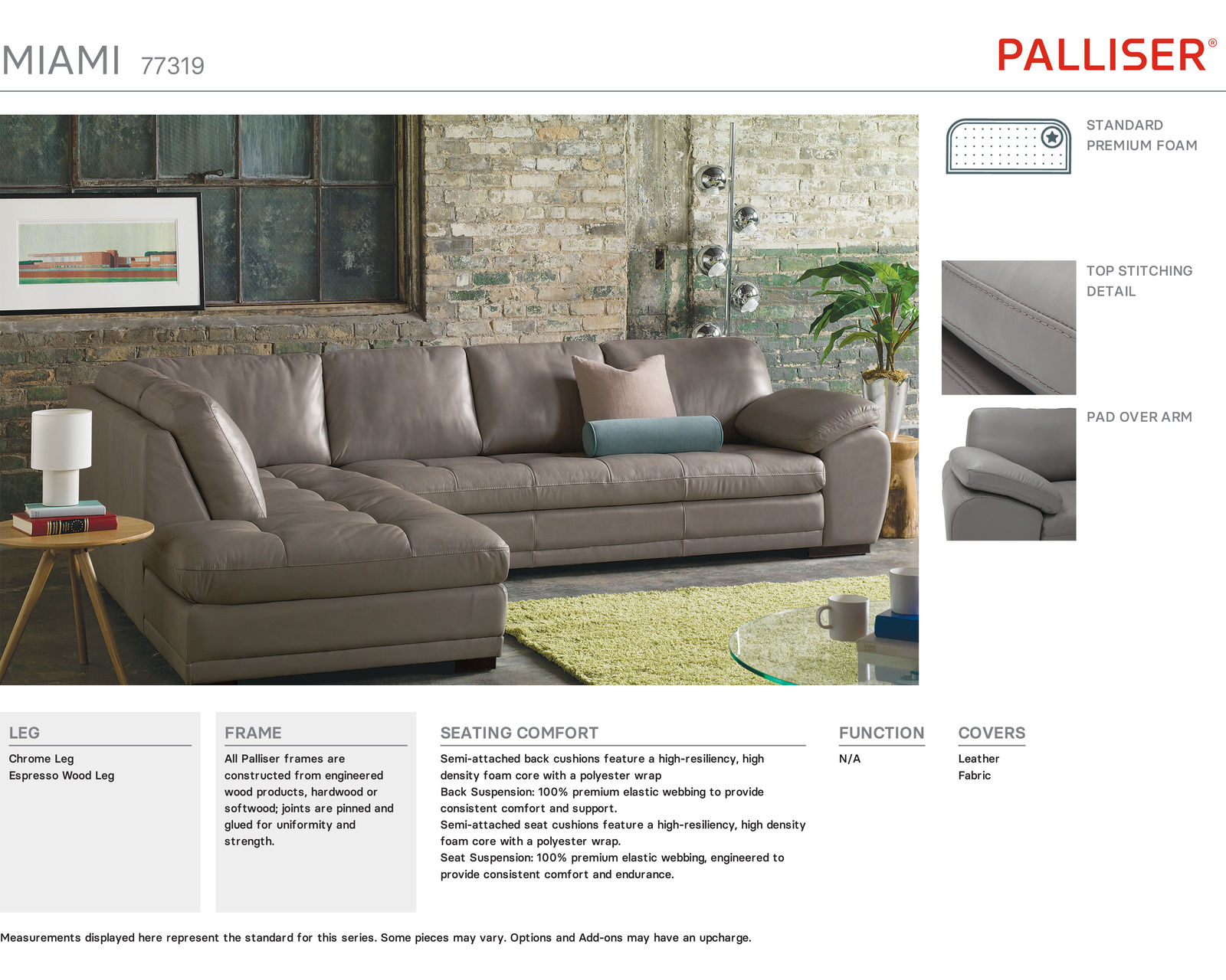 Miami 77319 Sectional (+50 fabrics) - Miami Collection