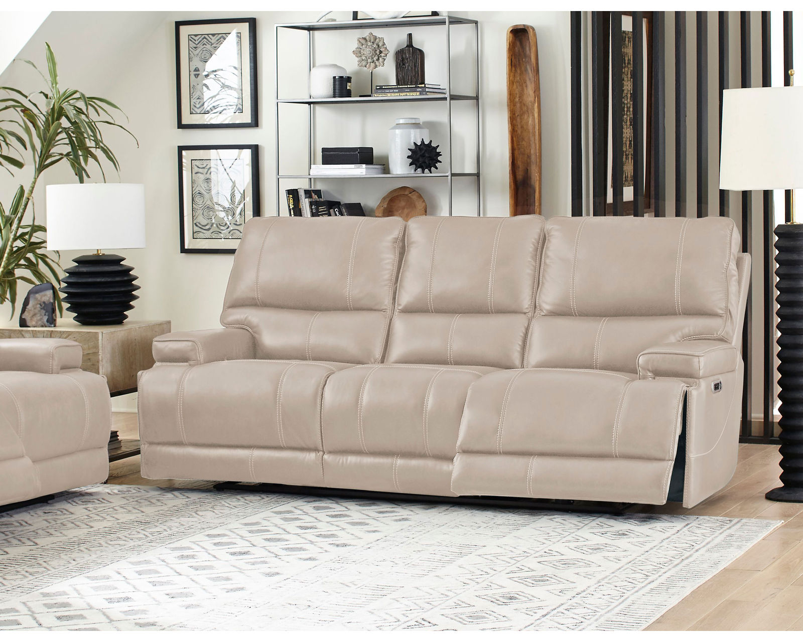 Whitman 89" FreeMotion Cordless Power Reclining Sofa (Battery Operated) Linen (In stock - Fast shipping)