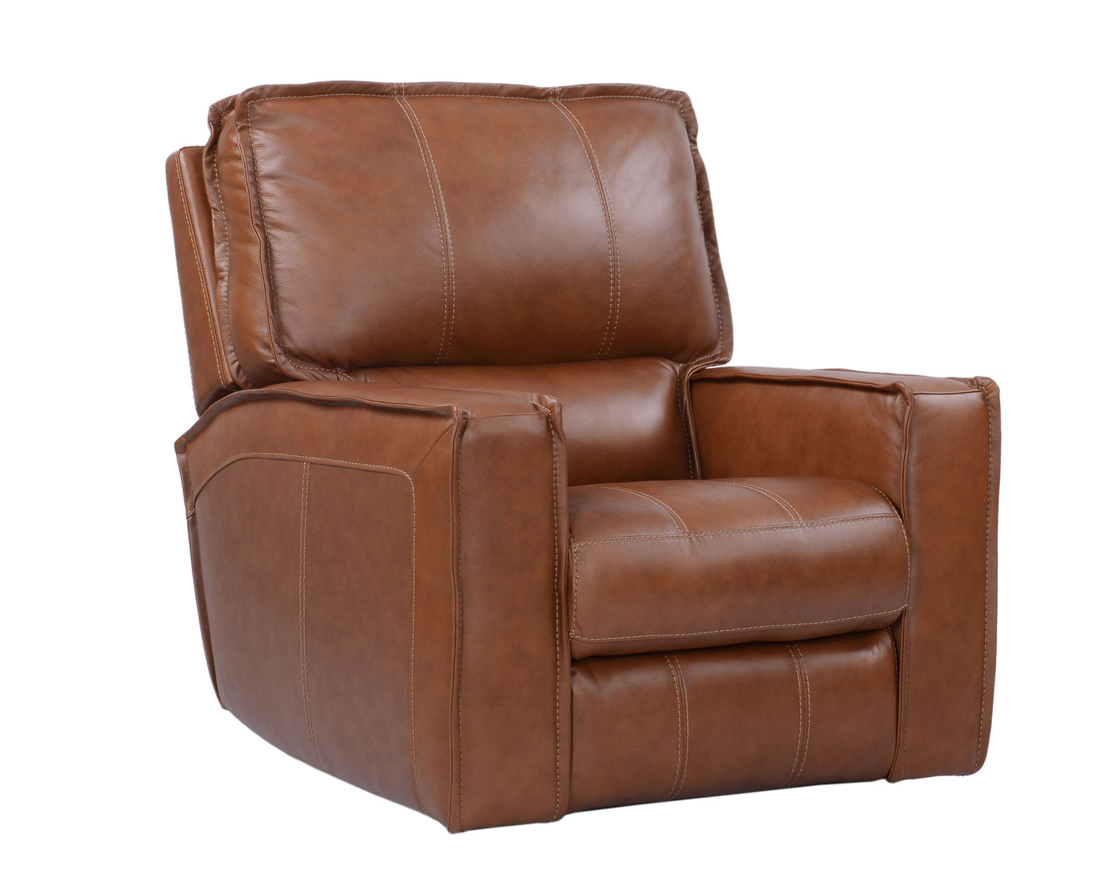 Rockford Top Grain Leather Power Headrest Power Reclining Sectional Saddle (In stock - Fast shipping) - Rockford Power Headrest Power Recliner