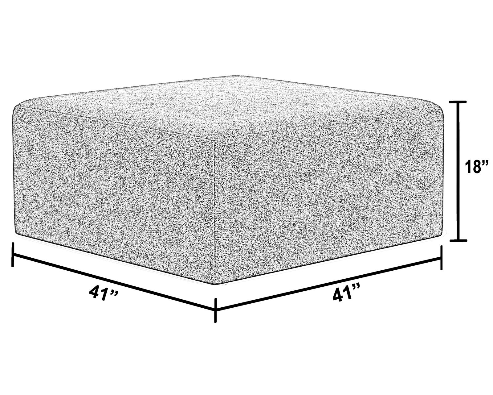 Eagan Stationary 95" Sofa (+3 colors) includes pillows - Square Cocktail Ottoman Size