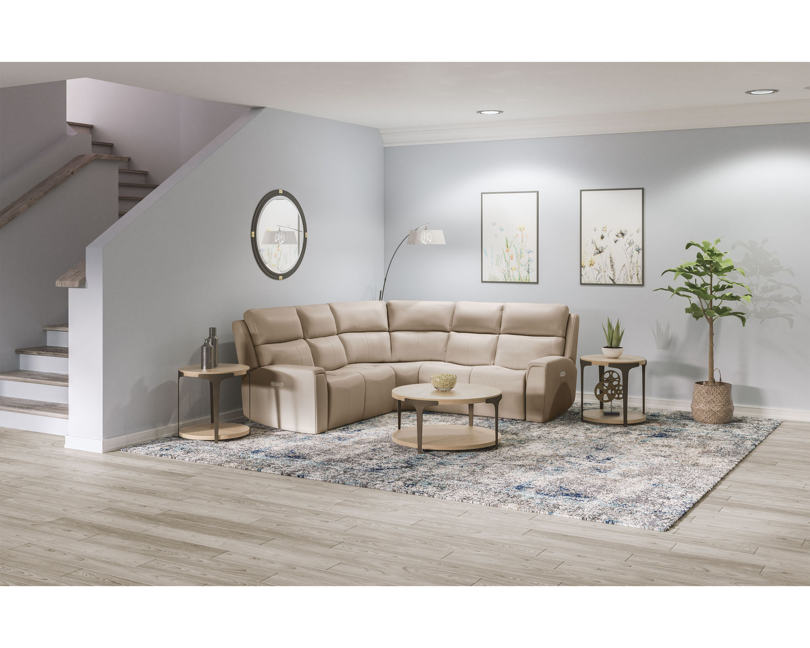 Jarvis Leather Power Reclining Sectional with Power Headrest (009-70) ZERO GRAVITY - In stock